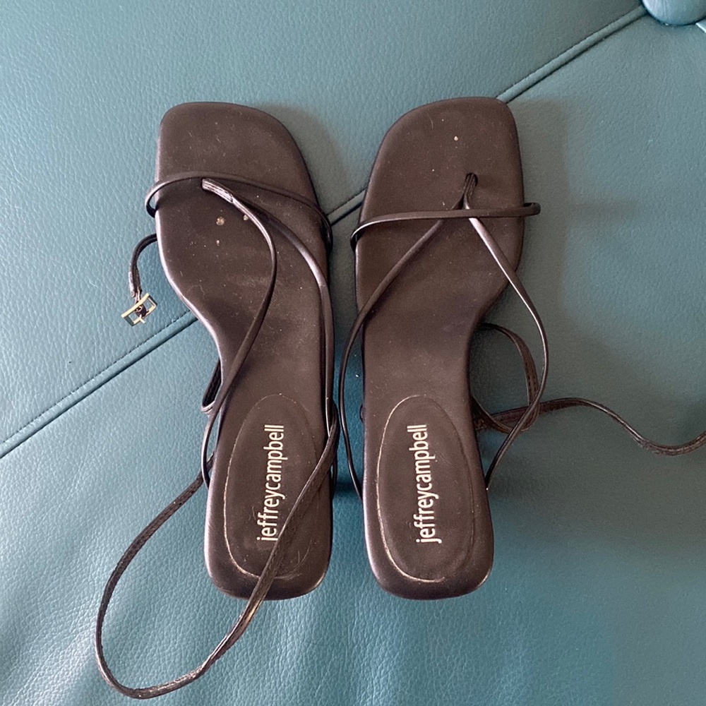 Jeffrey Campbell Black Strappy Heeled Sandals